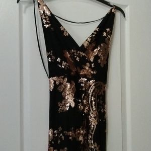 Black with gold sequin